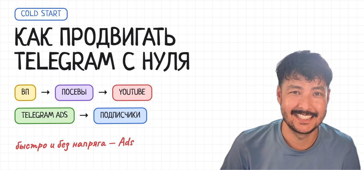 Алмас Абулхаиров и схема продвижения Telegram с нуля: взаимки, посевы, YouTube, Telegram Ads, подписчики