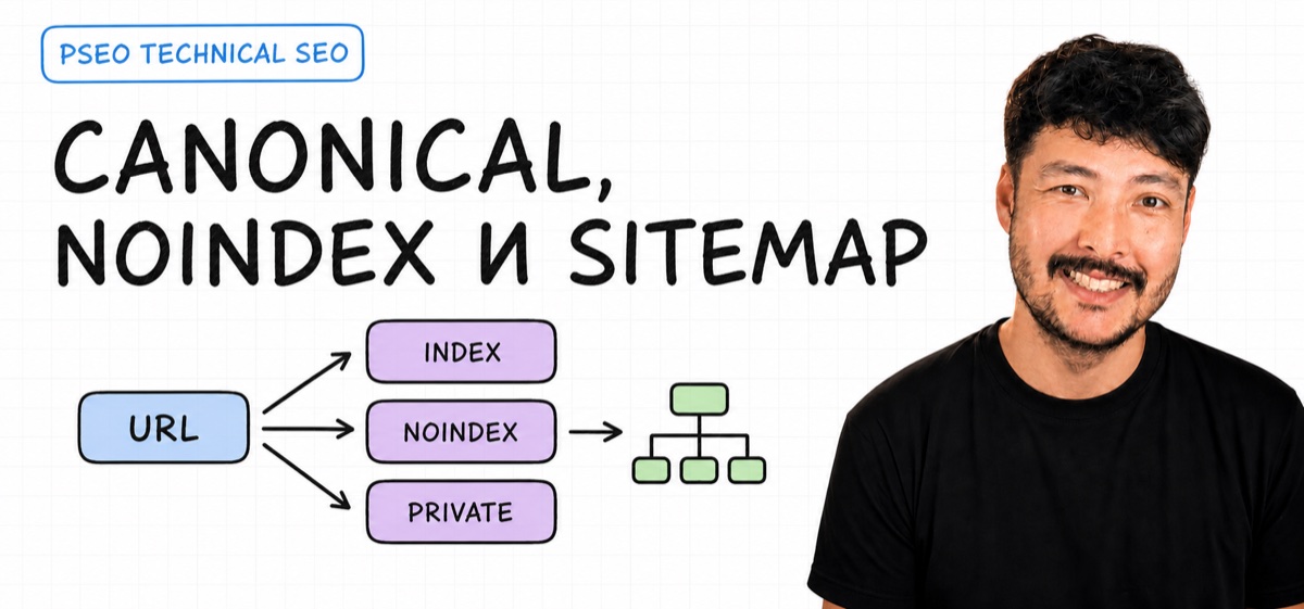Алмас Абулхаиров и Excalidraw-карта решений canonical, noindex, robots и sitemap
